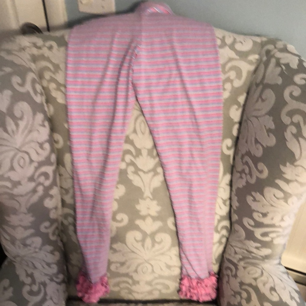 NWOT Matilda Jane pink and purple leggings with ruffle bottom sz 14